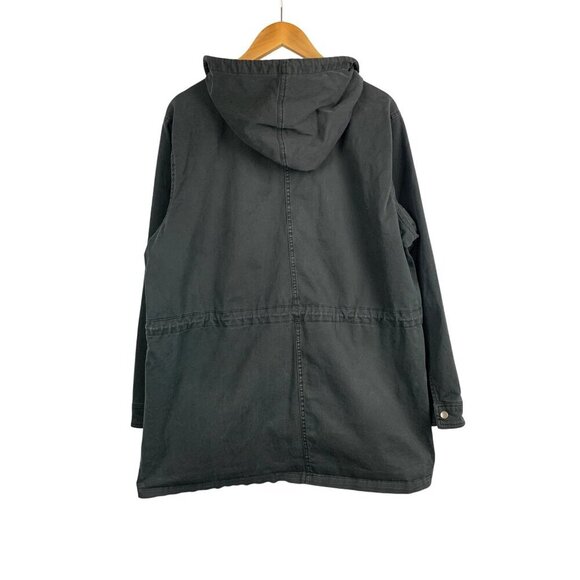 Lucky Brand XL Gray Hooded Jacket With Snap Closures & Pockets - Picture 2 of 6